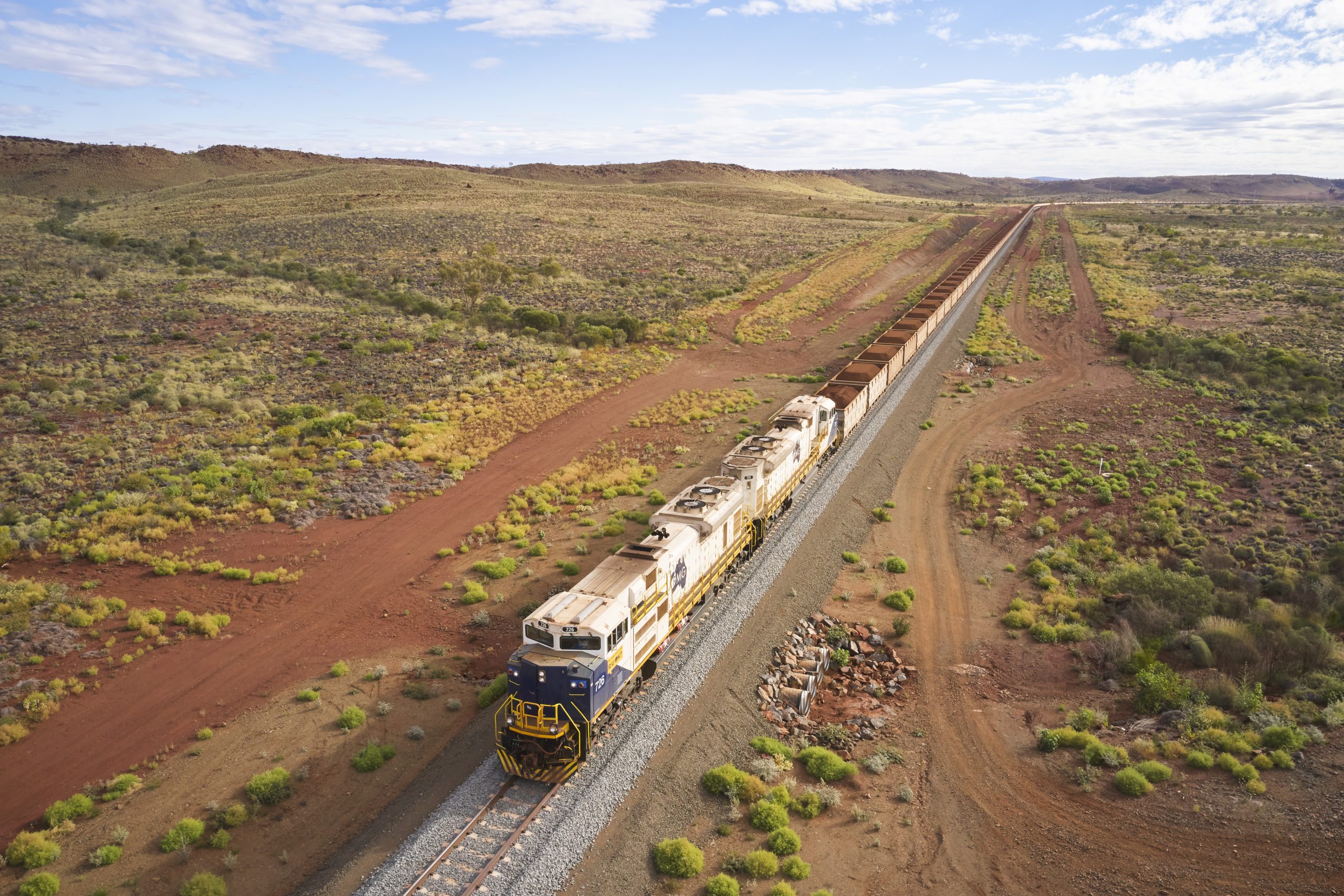 A train leaving Fortescue's Eliwana mine in Western Australia. Picture credit: Fortescue